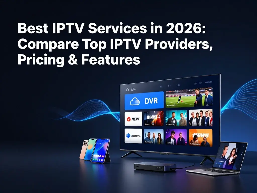 IPTV features including 4K streaming, DVR, live sports and entertainment