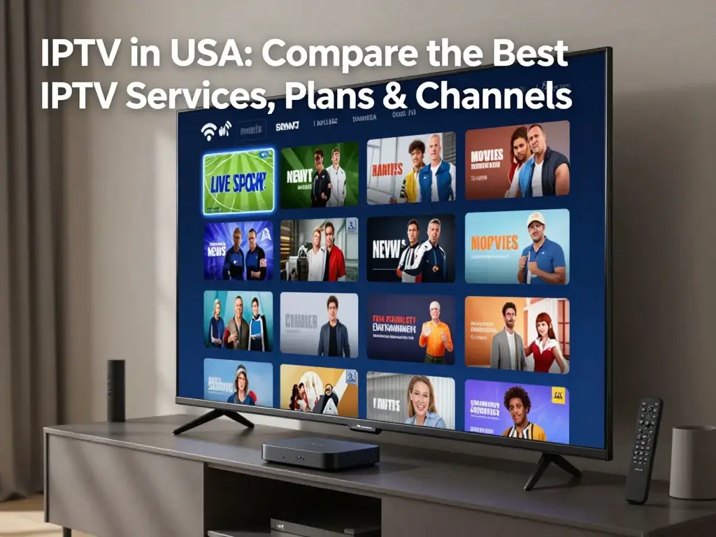 IPTV streaming devices connected to a smart TV