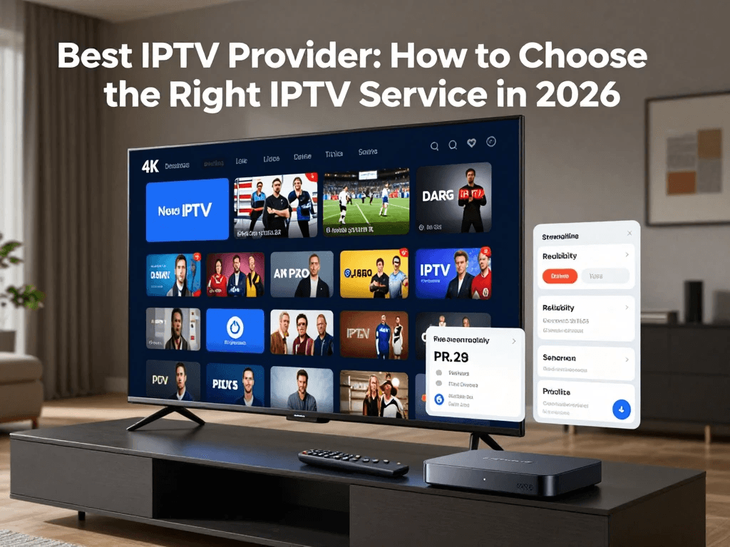IPTV provider comparison showing channels, pricing, quality, and device compatibility