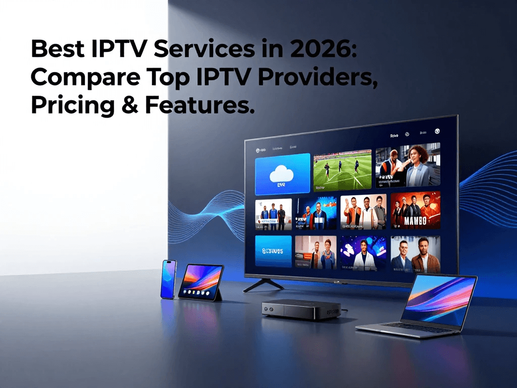 IPTV streaming on Smart TV, Fire TV, smartphone and laptop