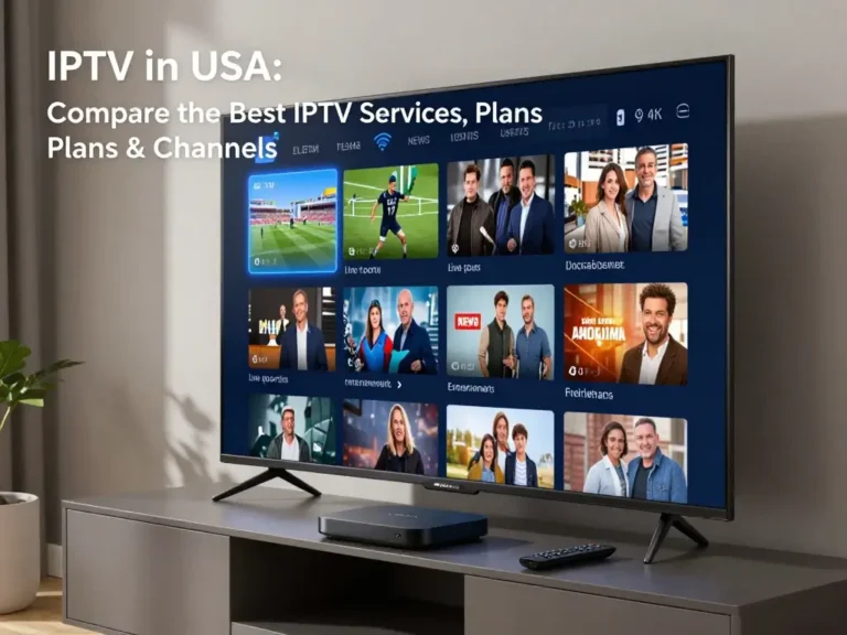 IPTV in USA services displayed on a smart TV