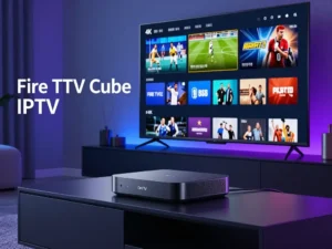Fire TV Cube IPTV streaming on a 4K TV