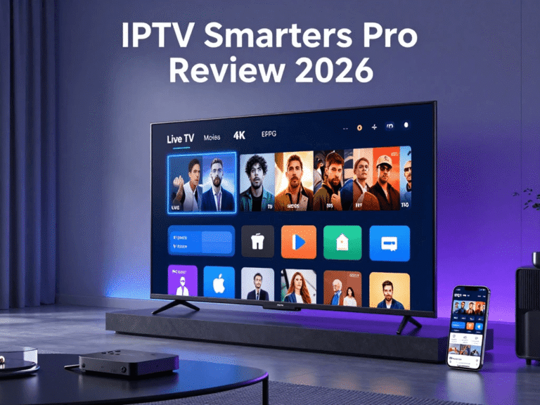 IPTV Smarters Pro Review 2026 on a 4K smart TV